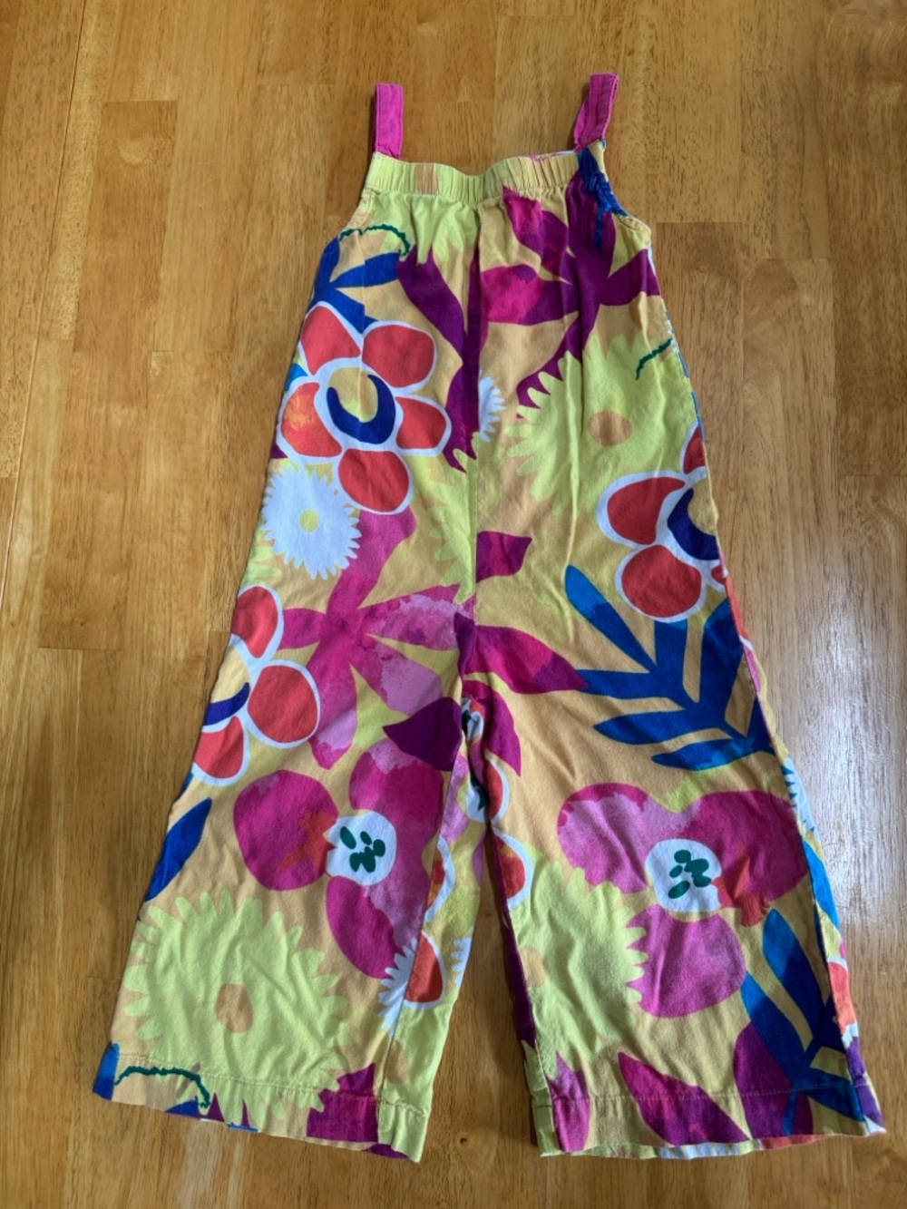 Okie Dokie Floral Toddler 3T Jumpsuit Beach Coverup Pull On Vintage